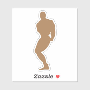 silhouette bodybuilding 5 musculculus pose 1 sticker