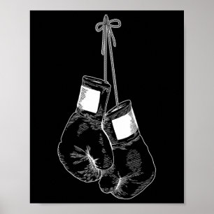 Silhouette boks handschoenen boksen kickboksen spo poster