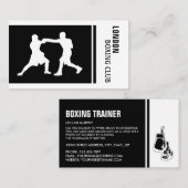 Silhouette Boxing Match, Boxer, Boxing Trainer Visitekaartje (Voorkant / Achterkant)