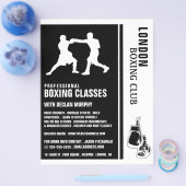 Silhouette Boxing Match, Boxing Class Advert Flyer (Enkel)
