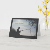 Silhouette Boy Gevist Verjaardag Kaart (Gele Bloem)