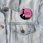 Silhouette Bridal Party Bridesmaid Button (In situ)