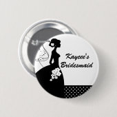 Silhouette Bridal Party Bridesmaid Button (Voorkant /achterkant)