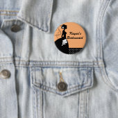 Silhouette Bridal Party Bridesmaid Button (In situ)