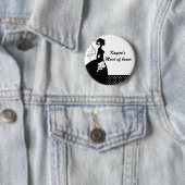Silhouette Bride Bridal Party Maid of Honor Button (In situ)