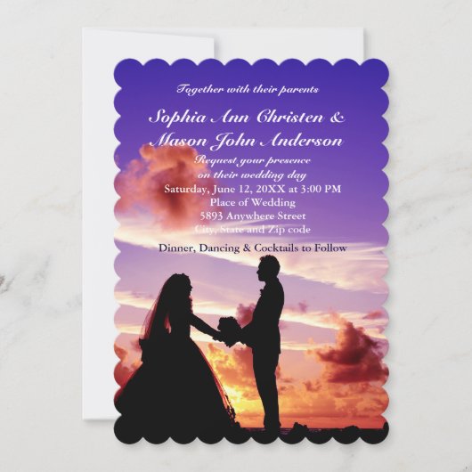 Silhouette Bride et Faire-part de mariage de couch (Devant)