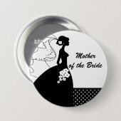 Silhouette Bride Moeder van de Bride Button / Pin (Voorkant /achterkant)
