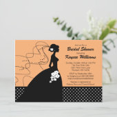 Silhouette Bride Vrijgezellenfeest Invite Kaart (Staand voorkant)