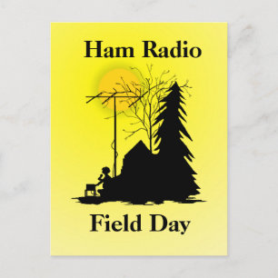 Silhouette-Briefkaarten voor Radio Field Day Briefkaart