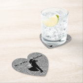 Silhouette Bruid & Bruidegom Zilveren Nep Glitters Kartonnen Onderzetters (Insitu)