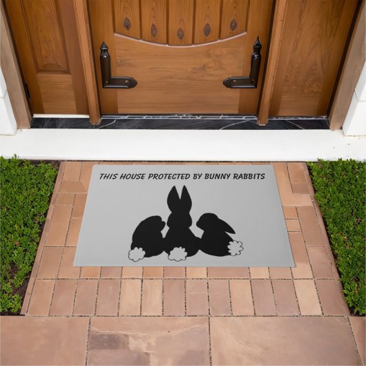 Silhouette Bunny Rabbits Doormat Deurmat (Buiten)