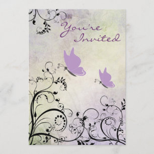  Silhouette Butterfly Baby shower Uitnodigen Kaart