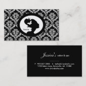 Silhouette BW de femme de papillon de carte de (Devant / Derrière)