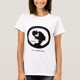Silhouette BW de femme de papillon de T-shirt de