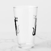 Silhouette Cat & Butterflies, Cat Lover, Cat Owner Glas (Rechts)