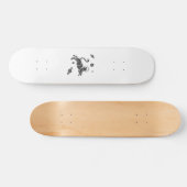 Silhouette Cat in ruimte - Kies achtergrondkleur Skateboard (Horizontaal)