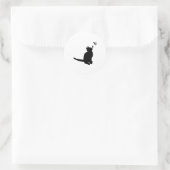 Silhouette Cat Ronde Sticker (Tas)