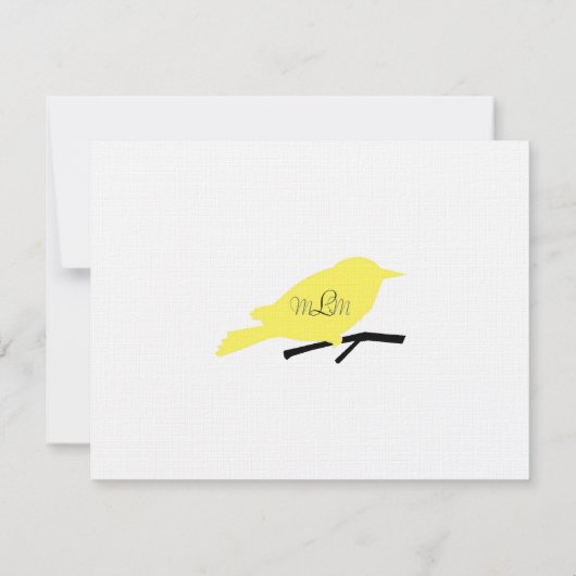 Silhouette chic d'oiseau et Merci de points (Dos)