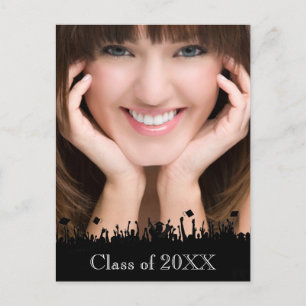 Silhouette Class of Senior Afstuderen Open House Uitnodiging Briefkaart