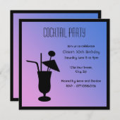 Silhouette Cocktail Party Invitation Kaart (Voorkant / Achterkant)