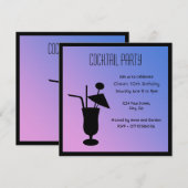 Silhouette Cocktail Party Invitation Kaart (Voorkant / Achterkant)