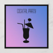 Silhouette Cocktail Party Invitation Kaart (Achterkant)