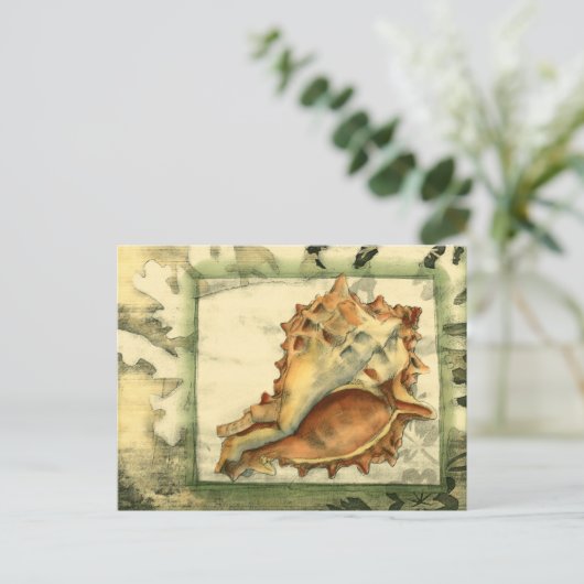 Silhouette Conch Shell Briefkaart (Staand voorkant)