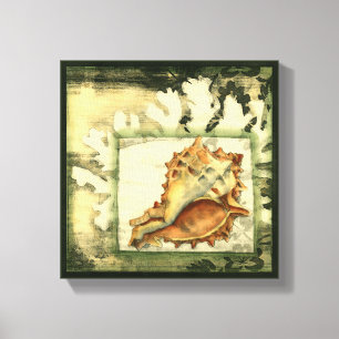 Silhouette Conch Shell Canvas Afdruk