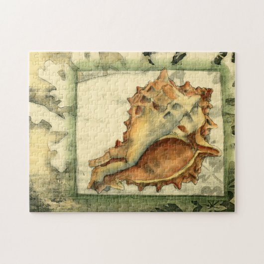 Silhouette Conch Shell Legpuzzel (Horizontaal)