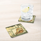 Silhouette Conch Shell Vierkante Kartonnen Onderzetter (Insitu)