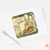 Silhouette Conch Shell Vierkante Sticker (Envelop)