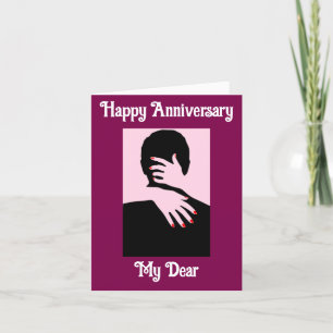 Silhouette Couple Embracant Carte Anniversaire