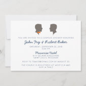 Silhouette Couple Invitation Douche de même sexe (Devant)