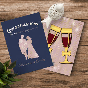 Silhouette Couple Verloving gefeliciteerd Folie Uitnodiging
