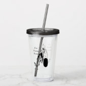 Silhouette Cowgirl Barrel Racing Acryl Drinkbeker (Achterkant)