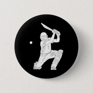 Silhouette Cricket Player Tsman Cricketeers Tter H Ronde Button 5,7 Cm