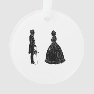 silhouette d'abraham lincoln et de mary todd linco