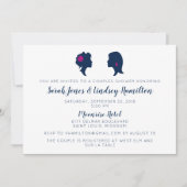 Silhouette Dames Douche Uitnodiging voor hetzelfde (Voorkant)