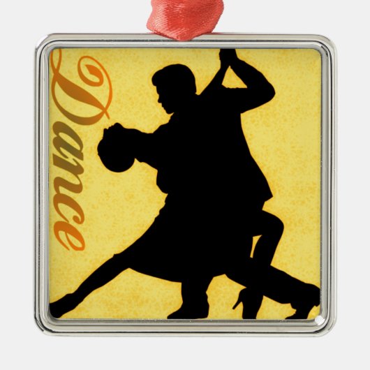 Silhouette Dancing Couple Metalen Ornament (Voorkant)