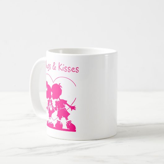 Silhouette de baiser rose de la Mug Valentine (Devant gauche)