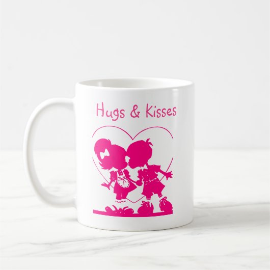 Silhouette de baiser rose de la Mug Valentine (Gauche)