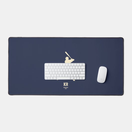 Silhouette de baseball moderne Monogramme bleu fon (Clavier et souris)