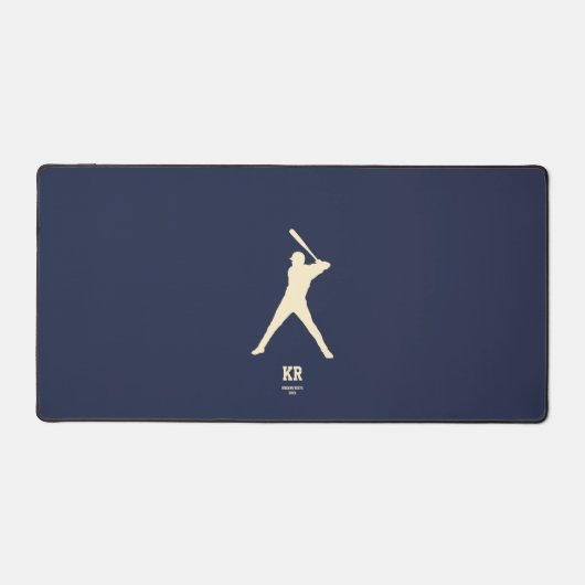 Silhouette de baseball moderne Monogramme bleu fon (Recto)