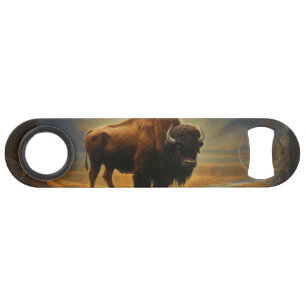 Silhouette de Bison de Buffalo au Coucher du Solei