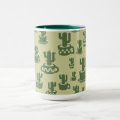 Silhouette de cactus succulent dans les tasses Com (Centre)
