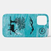 Silhouette de cerf personnalisé iPhone 12 Coque Ap (Verso (horizontal))
