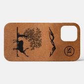 Silhouette de cerf personnalisé iPhone 12 Coque Ap (Verso (horizontal))