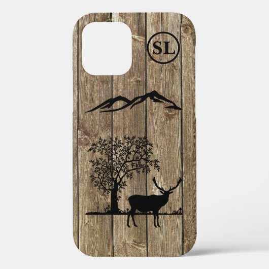 Silhouette de cerf personnalisé iPhone 12 Coque Ap (Verso)