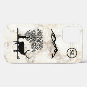 Silhouette de cerf personnalisé iPhone 12 Coque Ap (Verso (horizontal))