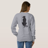 Silhouette de chat noir femme sweatshirt gris dos (Dos entier)